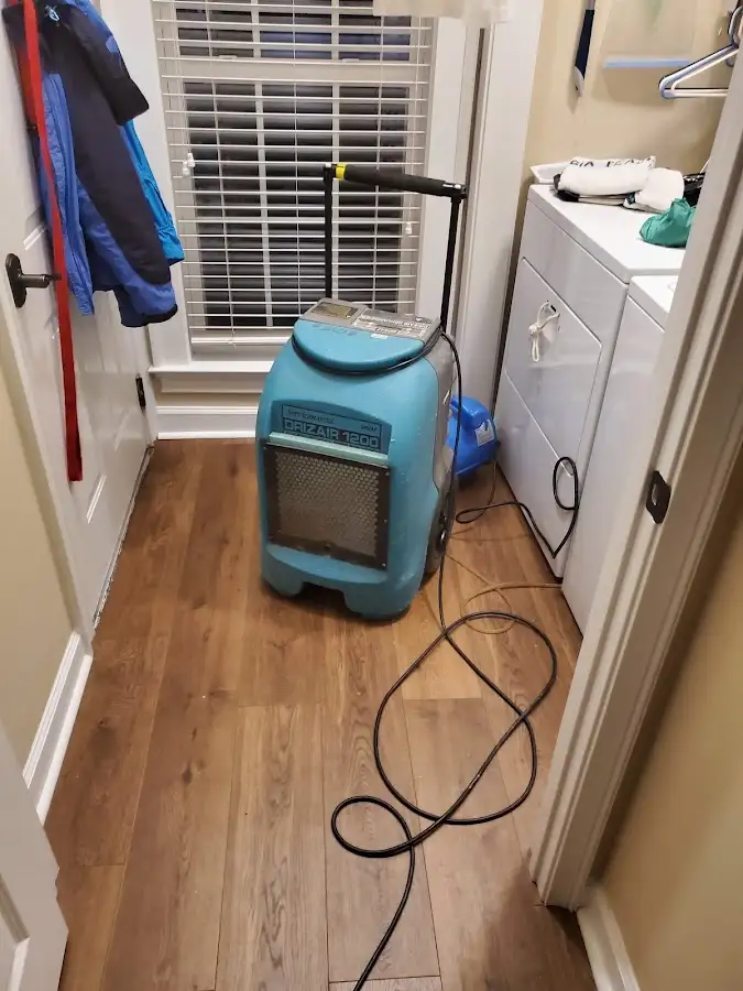 Commercial dehumidifier deployed for Flood Damage Cleanup in Cliffside Park