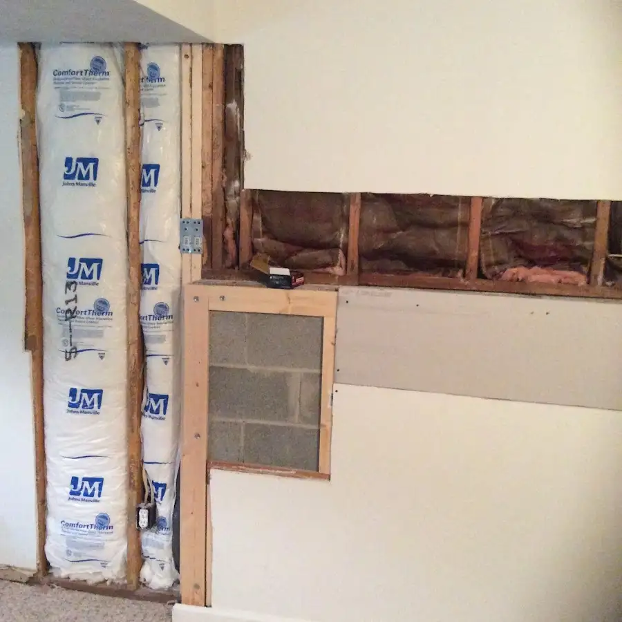 Wall insulation replacement during Contents Cleaning & Restoration in Cliffside Park